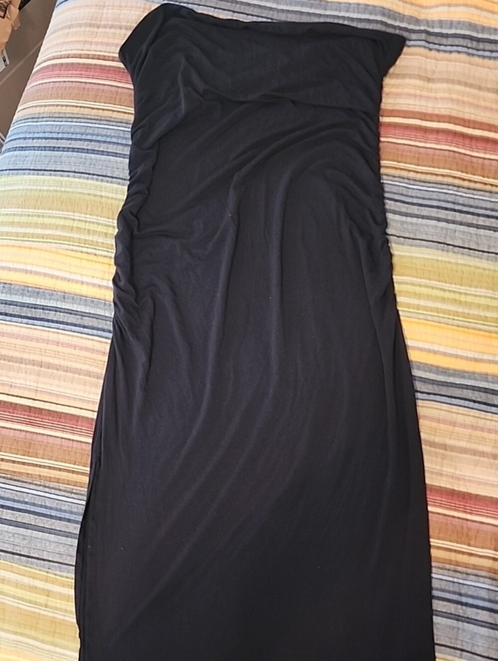 SHEIN Black Strapless Bodycon Maxi Dress